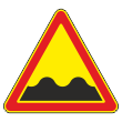 Дорожный знак 1.16 «Неровная дорога» (временный) (металл 0,8 мм, I типоразмер: сторона 700 мм, С/О пленка: тип А коммерческая)
